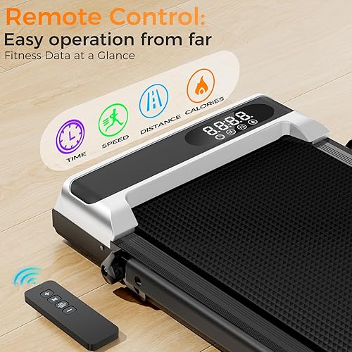 Miniatura 2 de Alfombrilla de caminadora con asa para el hogar y la oficina, caminadora plegable de 3.0 HP de bajo ruido para debajo del escritorio con control