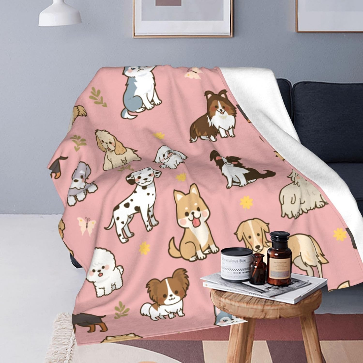 Cute Puppy Dog Throw Blanket Cozy Fluffy Plush Blanket Soft Flannel Throw Blanket for Kids Men Women Gift Sofa Bed Couch 50"x40" - Image 6