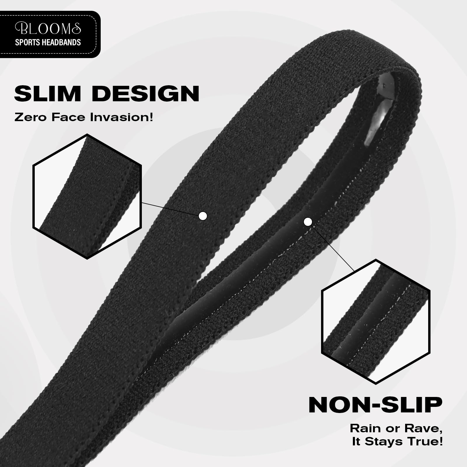 Blooms 6 Piezas Cinta Pelo Deporte - Elásticas Diadema Deportivas Mujer - Silicona Antideslizante Cinta para el Pelo Hombre Niño para Yoga Fútbol Jogging - Negro, Marrón, Beige