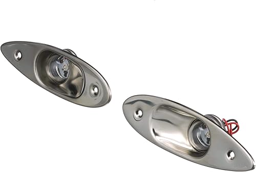 Miniatura 2 de Seachoice Luz lateral LED de acero inoxidable, navegación de barco, 1 luz roja, 1 luz verde