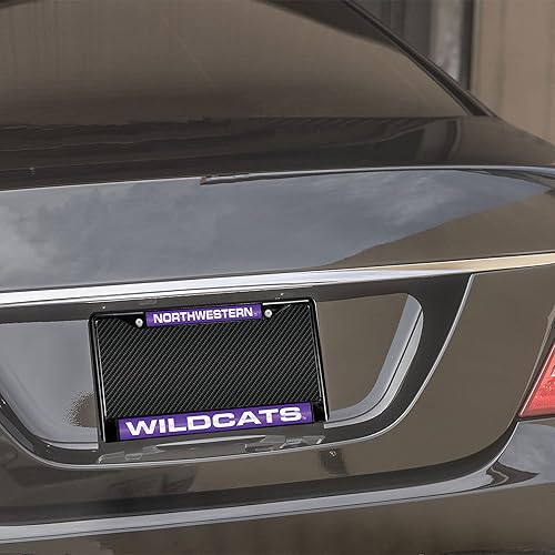 Miniatura 24 de Rico Industries NCAA Black Laser Cut Chrome Frame 12" x 6" Black Laser Cut Chrome Frame - Car/Truck/SUV Automobile Accessory