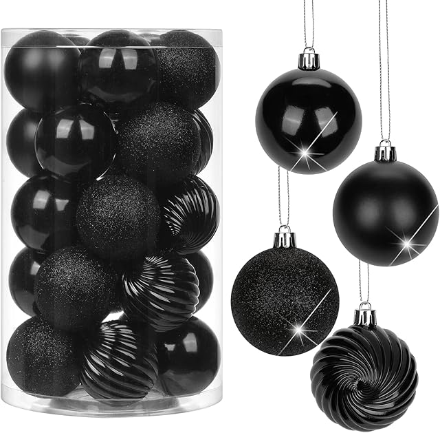 Briful 25PCS 6CM Christmas Baubles, Christmas Tree Decorations Xmas Hanging Ornaments Small Shatterproof Balls for Home Festival Gifts Christmas Decorations