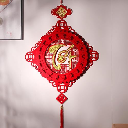 Miniatura 4 de Decoraciones de año nuevo vietnamita 2024-3D de abanico de papel con borla, decoración del festival del año del dragón primavera, ventilador de