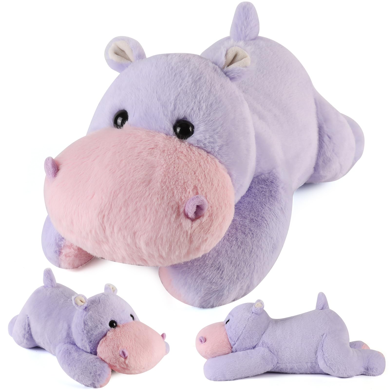 meowtastic Hippo Weighted Stuffed Animals, Plush Pillow for Kids | 22 Inch, 4.5lbs