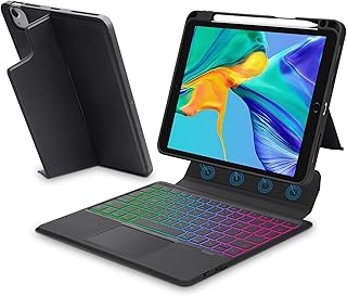 GOKOCO iPad 10.2 inch Keyboard Case for 9th/8th/7th Generation, Trackpad Backlit Keyboard Case for iPad 10.2 Bluetooth Magnetic Detachable Keyboard with Touchpad & Bluetooth Detachable Keyboard