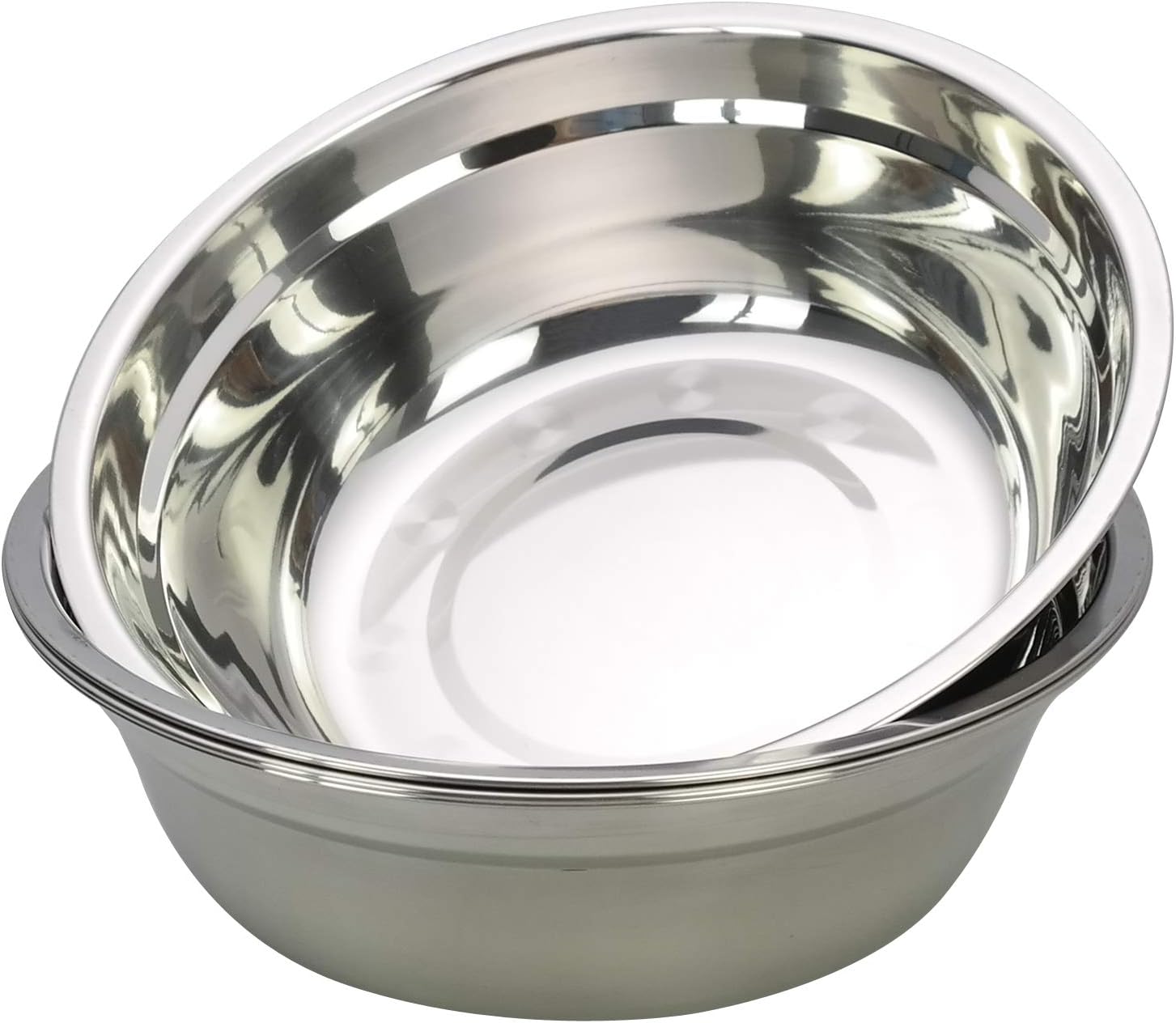Bringer Set of 4 Metal Salad Bowl, Stainless Steel Kitchen Serving Mixing Bowl, Silver, 25.6 cm diameter