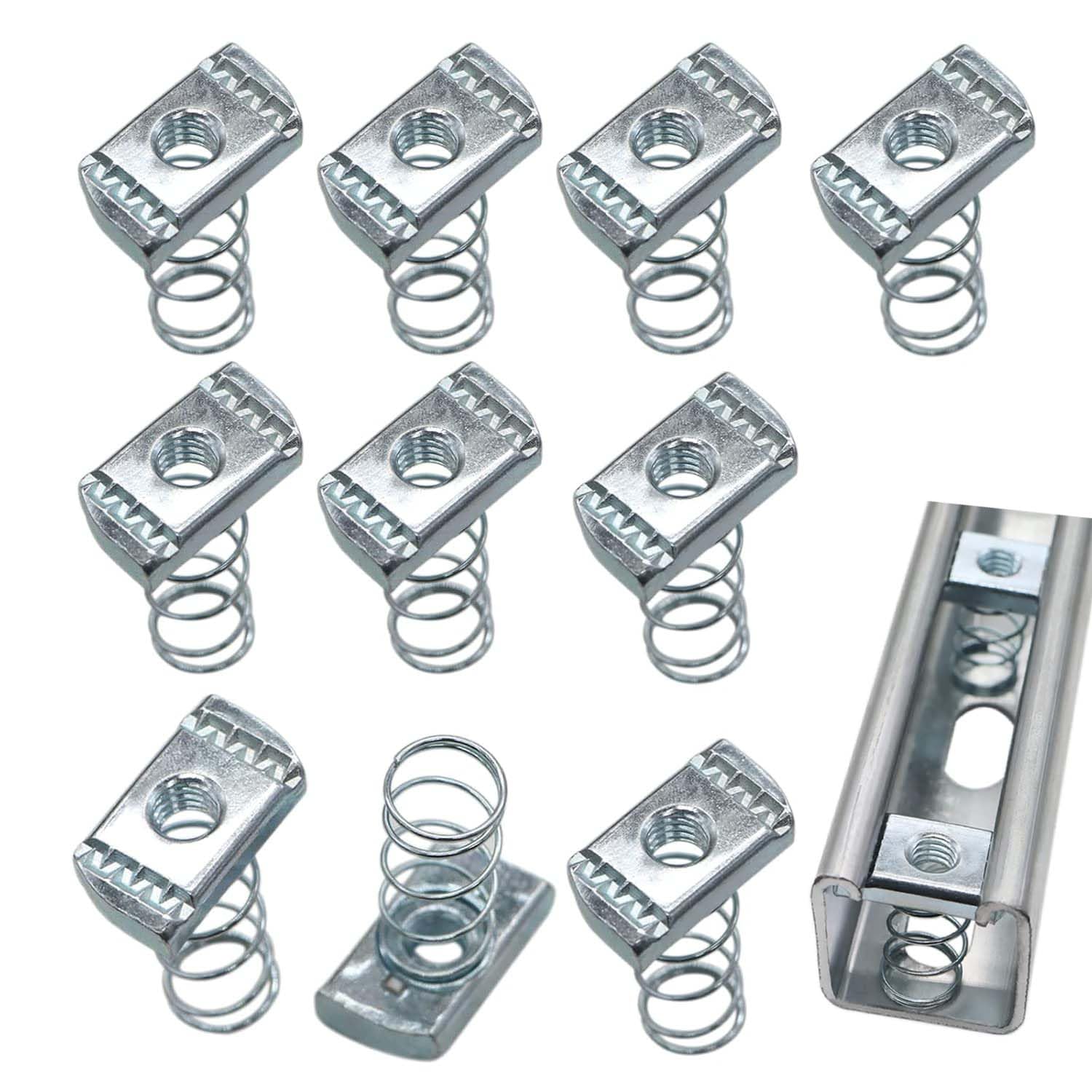 10Pcs 3/8”-16 Strut Channel Nuts