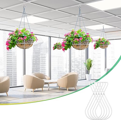 Miniatura 5 de Sratte 60 ganchos de techo colgantes para azulejos de techo, ganchos de techo colgantes para colgar en el aula, colgadores de azulejos suspendidos