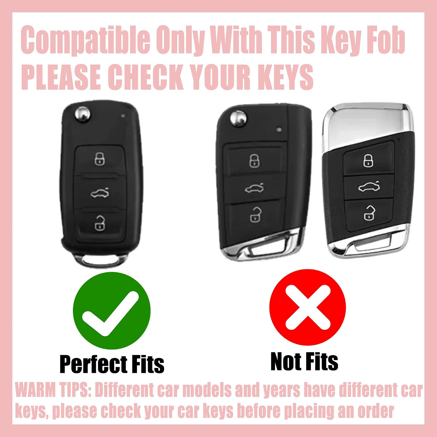 Cute Key Fob Cover with Rhinestone Bear Charm, TPU Smart Key Case for Women, Compatible with VW Tiguan Passat Polo MK5 Touran Jetta Beetle Golf Santana Scirocco Eos (3-Button,Gold Purple) image 2