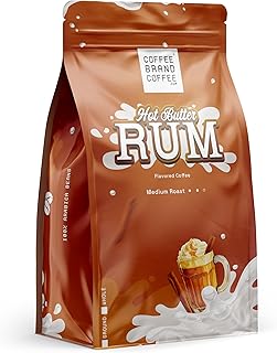 Hot Butter Rum Medium Roast Flavored Ground Coffee Brand Coffee | Rich and Creamy Blend Infused with Indulgent Flavors of Golden Butter and Smooth, Spiced Rum | 12 Oz