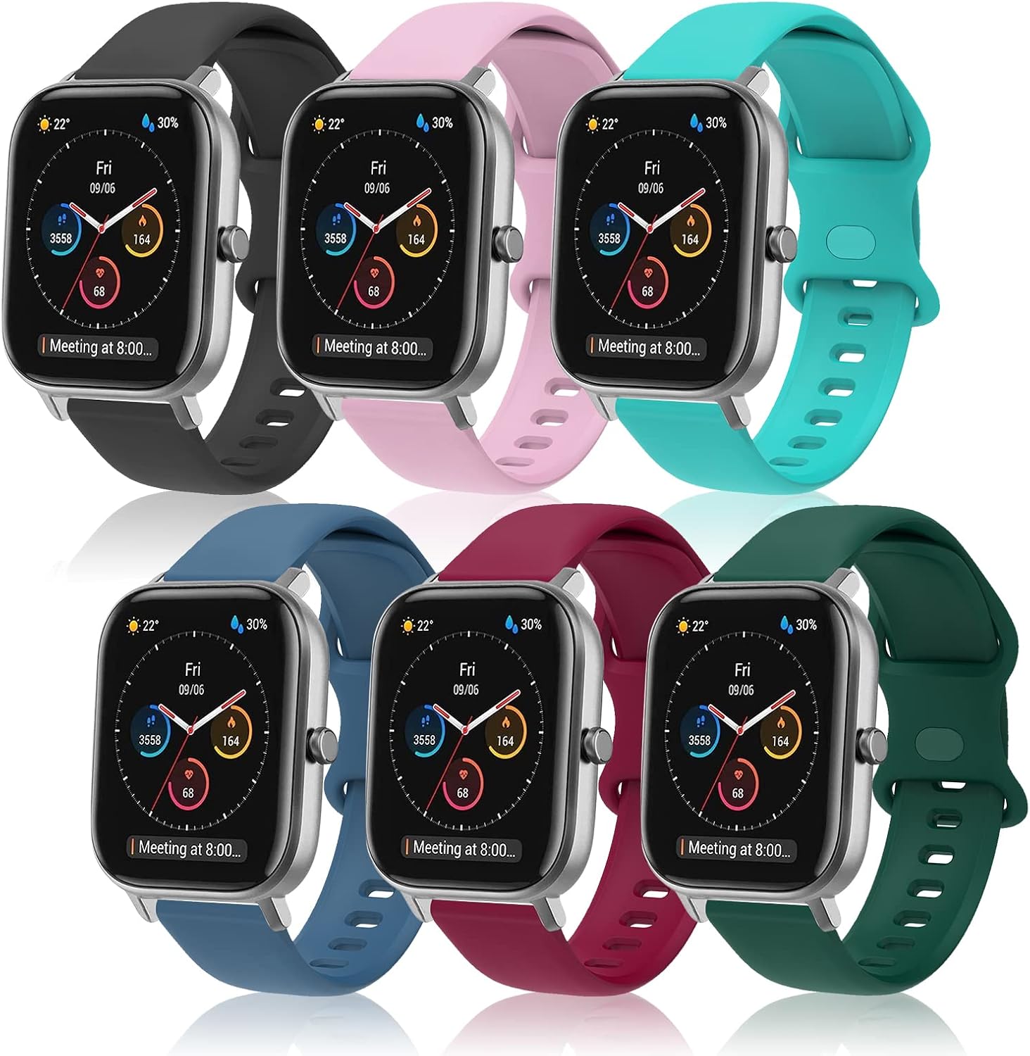 Correa para Amazfit GTS Pulsera, FuzeDa 20mm Silicona Suave Reemplazar Banda Pulsera para Amazfit GTR 42mm/Amazfit GTS 2/GTS 2 Mini/GTS 2e/GTS 3/Amazfit Bip/Bip Lite/Bip S/Bip U/Bip U Pro