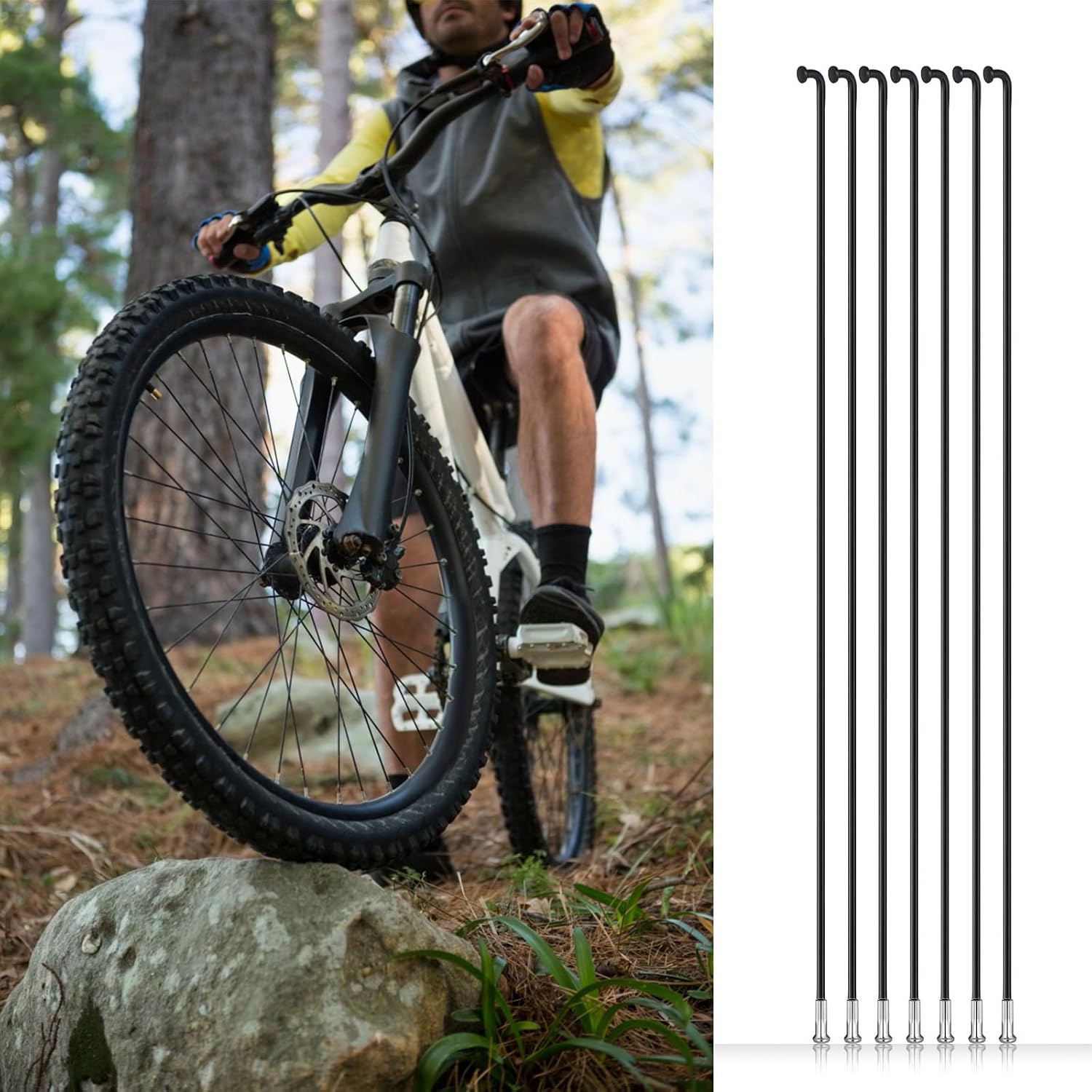 36Pcs 14G J Bend Bicycle Mountain Bike Steel Spokes Bike Spokes and 260mm