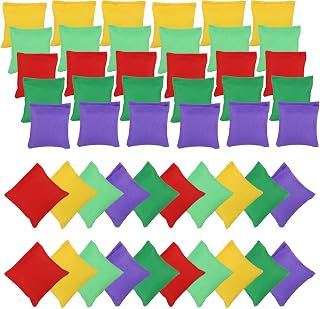 50 Pieces Mini Bean Bags Mini Colorful Cornhole Bean Bags Nylon Bean Bags for Tossing Bean Bags for Family Games Hand Toss Games Party Outdoor Game Supply for Boy Girl
