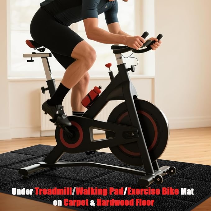 Tapete para caminadora para alfombra y pisos de madera, 79''x39'', tapete debajo del equipo | Antideslizante, impermeable, absorber ruido y choque: para caminadoras, caminadoras eléctricas y bicicletas de ejercicio en alfombra o madera miniatura 6