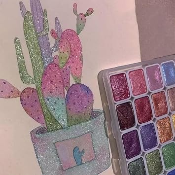 20 Colors Watercolor Painting Set, Shifting Shimmer Metallic Watercolor Paints, Glitter Paints Sest for Adults Beginners Artists (A-1ml)