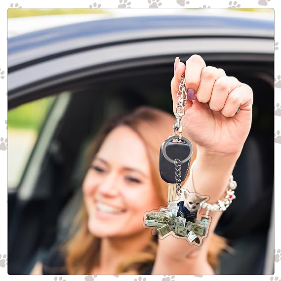 GTOTd Cute Dog Meme Funny Acrylic Aesthetic Keychains (6 Pcs) | Cartoon Keychain Gifts Merch Supplies for Purse Bag Backpack Charm Decor Motorcycle Scooter Car Accessories
