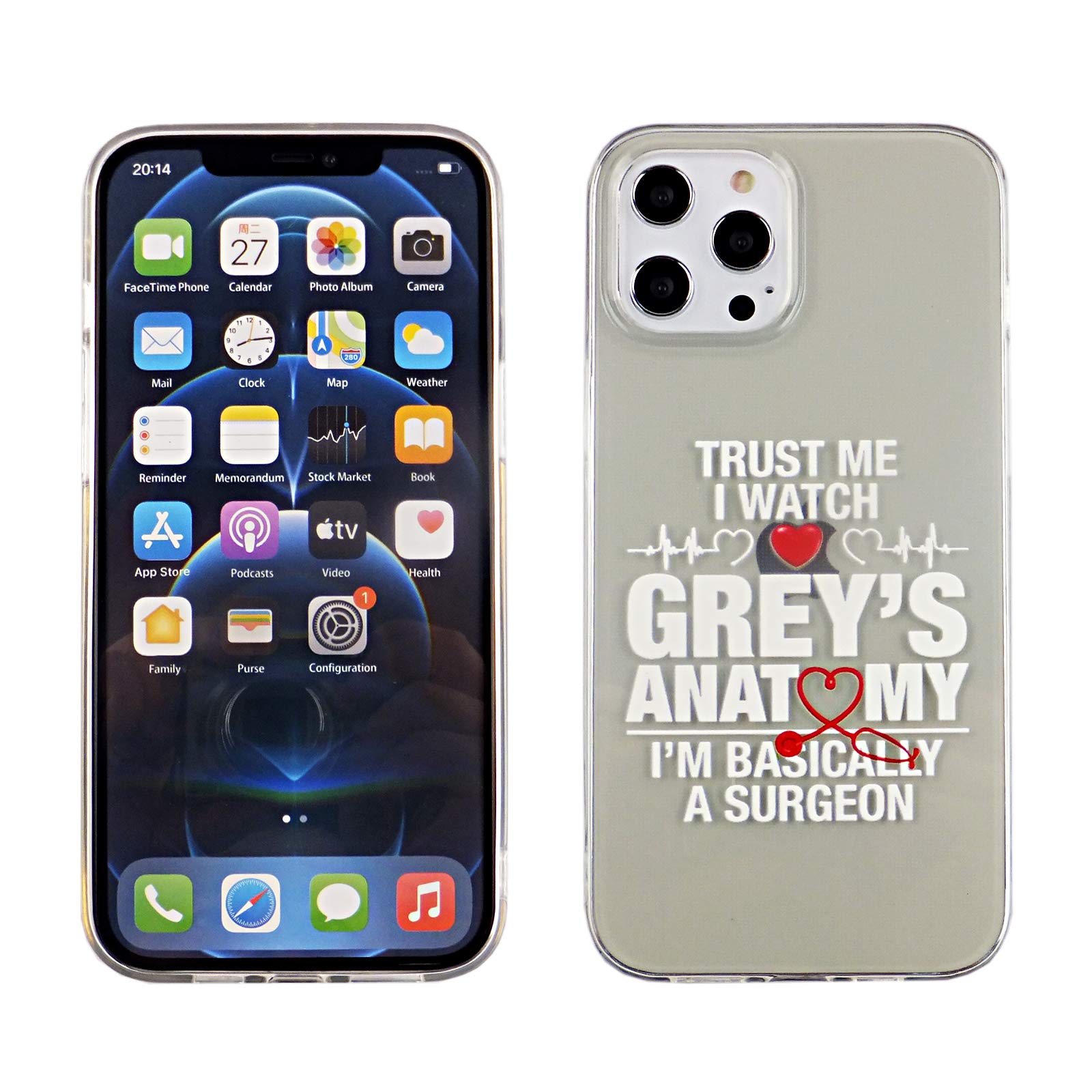 iPhone 12 Pro 6.1 Inch TPU Case CASEVEREST 3D Print Design Slim Fit Cover iPhone 12 Pro Grey's Anatomy Humor Quotes Parody