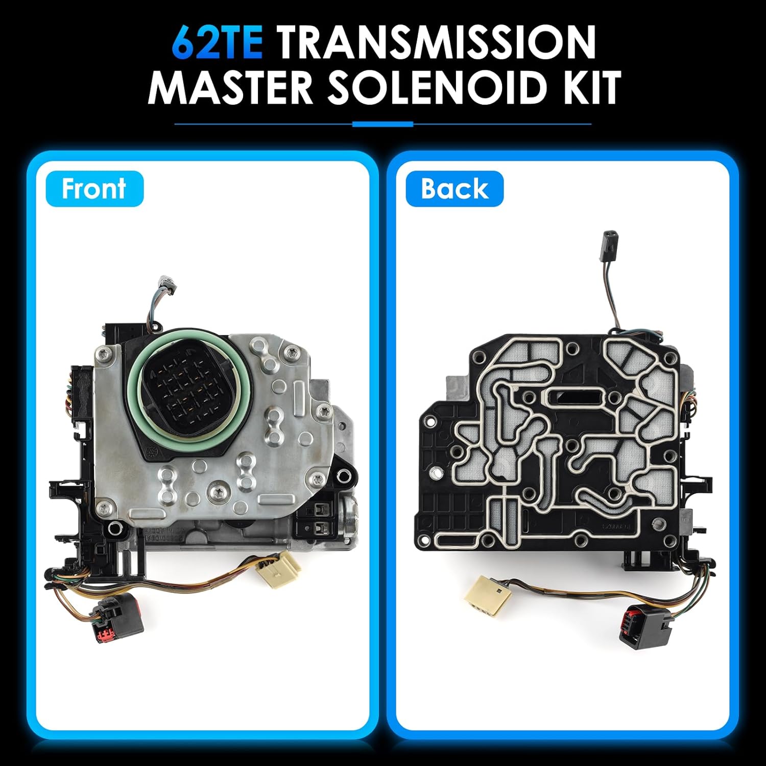 62TE Transmission Solenoid Pack w/Filter & Gasket Fit for Dodge Journey Grand Caravan for Chrysler 2007-2013 Automotive Replacement Transmission Solenoid Pack 68376696AA, 5078709AB, D262420A
