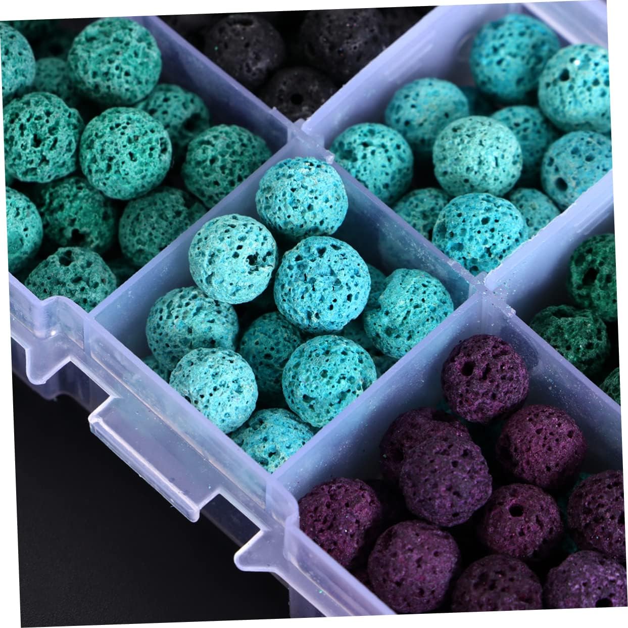 SHINEOFI 200pcs Artificial Volcanic Stone Beads for Jewelry Making Spacer Beads for Necklaces Bracelets Earrings and Crafts and Design