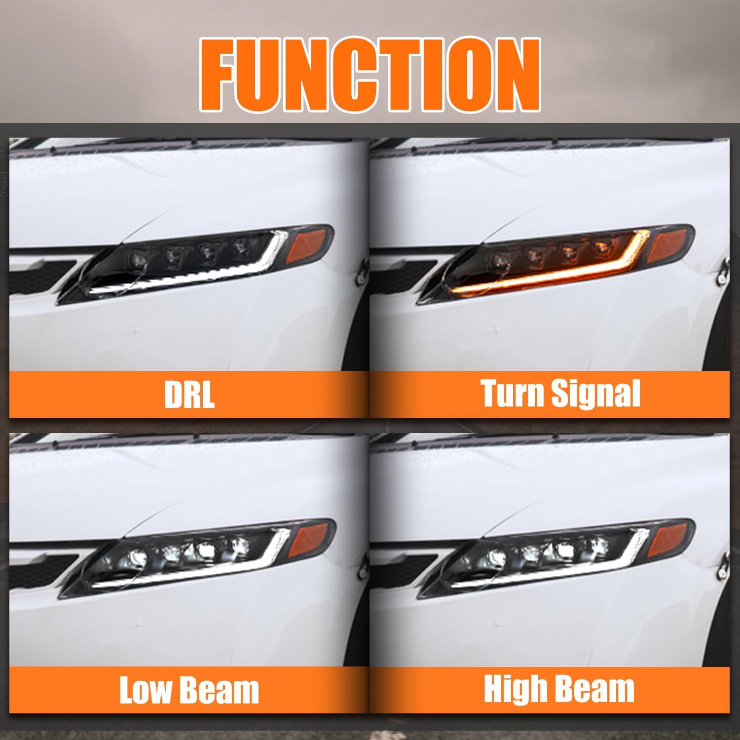 For 2006-2011 Honda Civic Sedan 4-Door Headlights Driver & Passenger Side Front Lamp