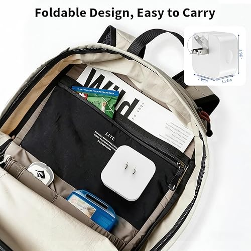 Miniatura 2 de Cargador de pared de 40 W con 60 W máximo, 1 enchufe plegable y cable USB C-C de 10 pies, adaptador de cargador rápido adecuado para dispositivos