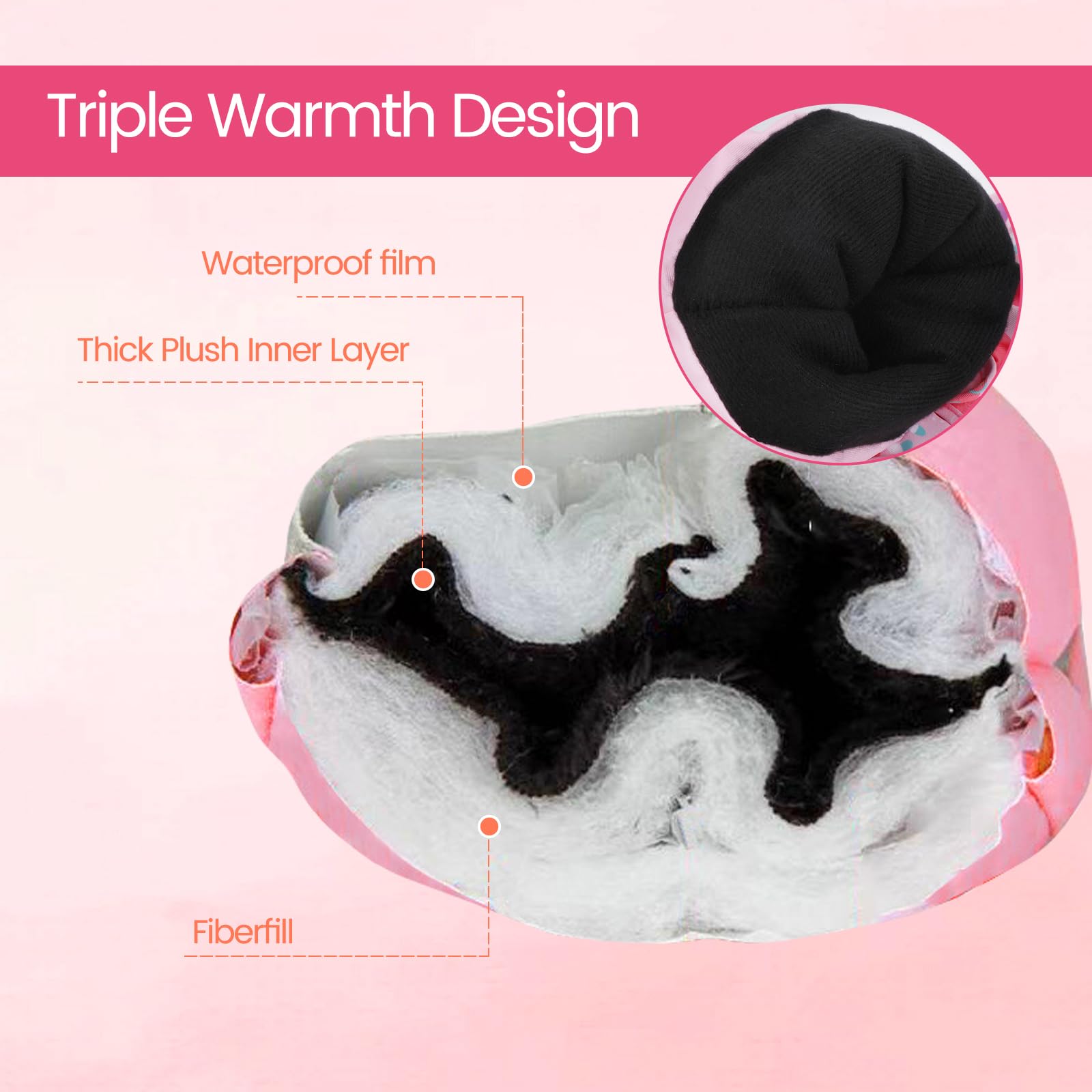 Gants de Ski Enfant d'hiver Moufle Mitaine Imperméables Chaud Hiver Velo Gants de Ski Snowboard Sport Gloves pour Fille Garçon 3-14 Ans（Rose Licorne