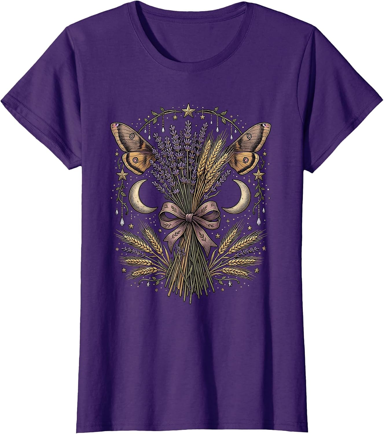 Dried Lavender and Wheat Bundle Fall Illustration T-Shirt