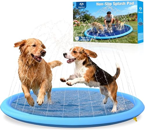 87'' Splash Pad for Dogs, Dog Splash Heavy Duty, Thick Non-Toxic Dog Pool