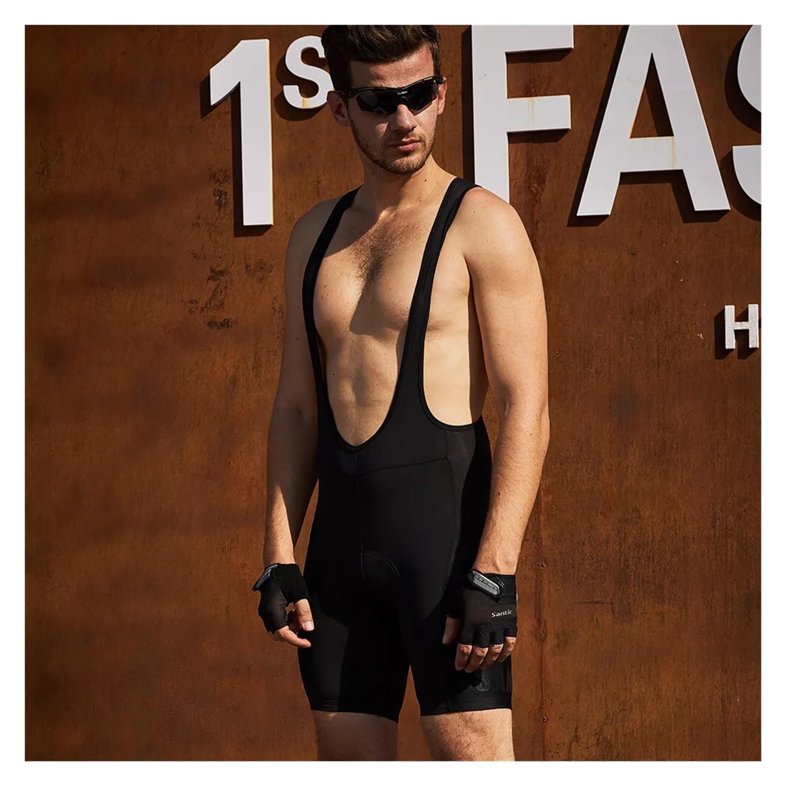 Salopette da Ciclismo Pantaloncini con Bretelle da Ciclismo Pantaloncini da Ciclismo Uomo Bici da Strada Maglia Elastica Traspirante Pantaloncini con Bretella