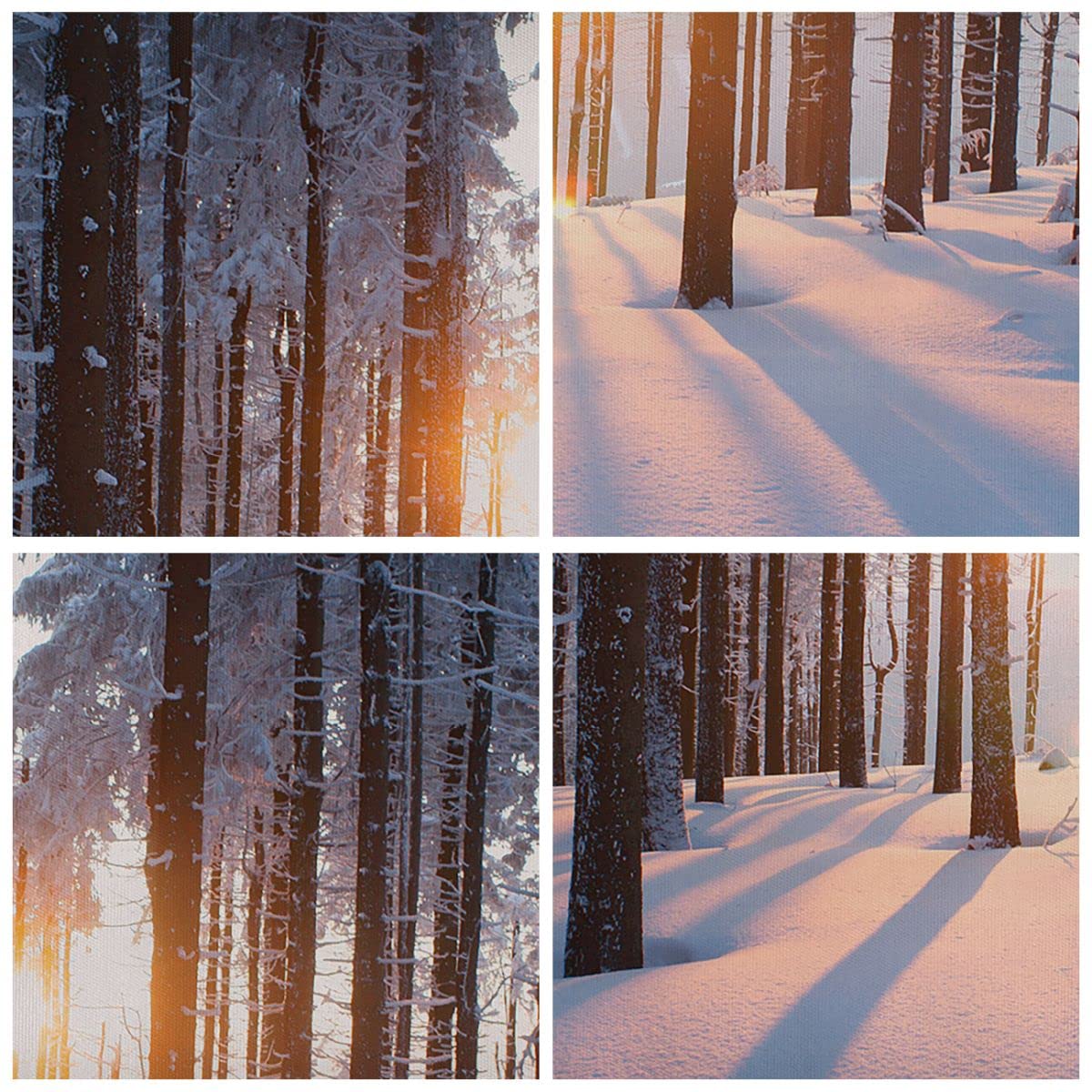 Impression Sur Toile De Paysage D'hiver Nordique - Décoration Murale Moderne - Motif Animal De La Forêt - Décoration D'intérieur - B, 50 X 70 Cm - Sans Cadre