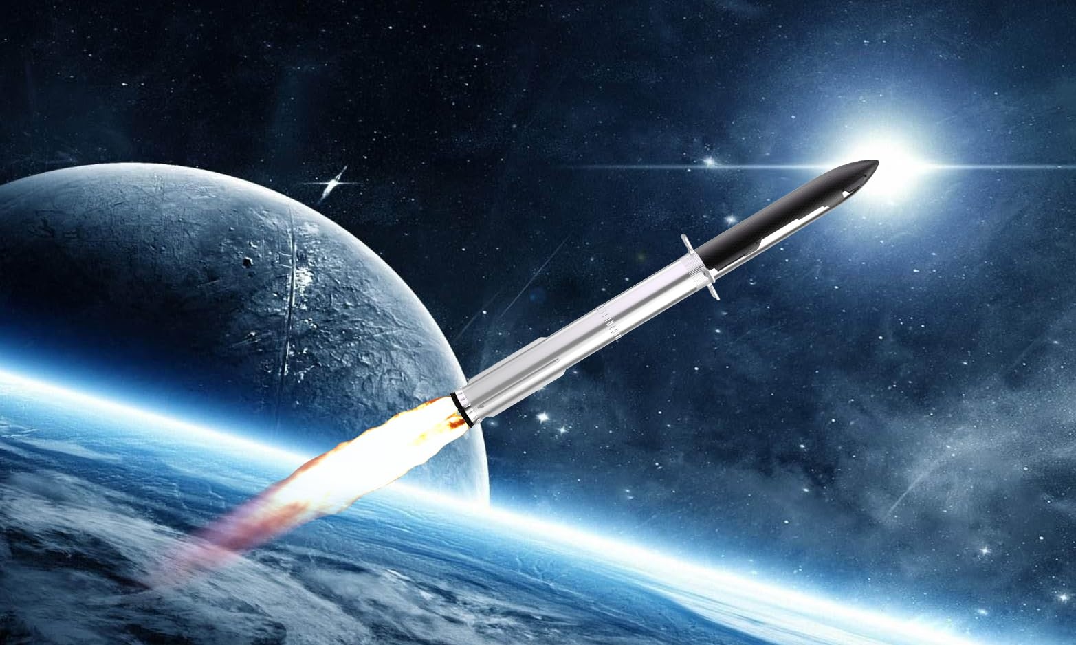 Powvan Set di Modelli di Razzo SpaceX Starship - Drago Astronave Lanciatore Pesante Falcon 9 Booster Ornamento da Scrivania, Regalo da Collezione Aerospaziale per Amante dello Spazio (Set Starship)