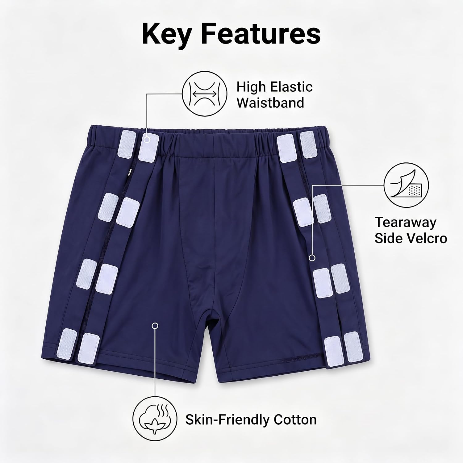 Men's Tearable Postoperative Shorts,