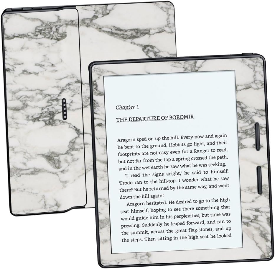MightySkins Skin Compatible with Amazon Kindle Oasis 6" (8th Gen) - White Marble | Protective, Durable, and Unique Vinyl Decal wrap Cover | Easy to Apply, Remove, and Change Styles | Made in The USA