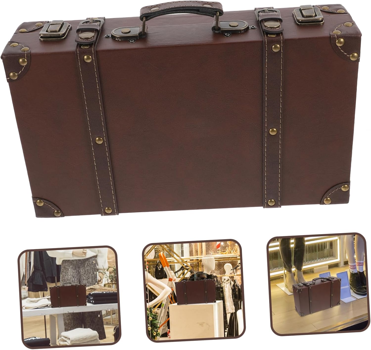 PRETYZOOM Trunk Decorative Storage Box Retro British Style Luggage for Clothing Store Display Photo Props Home Decor Spacious Versatile Travel Theme Chest