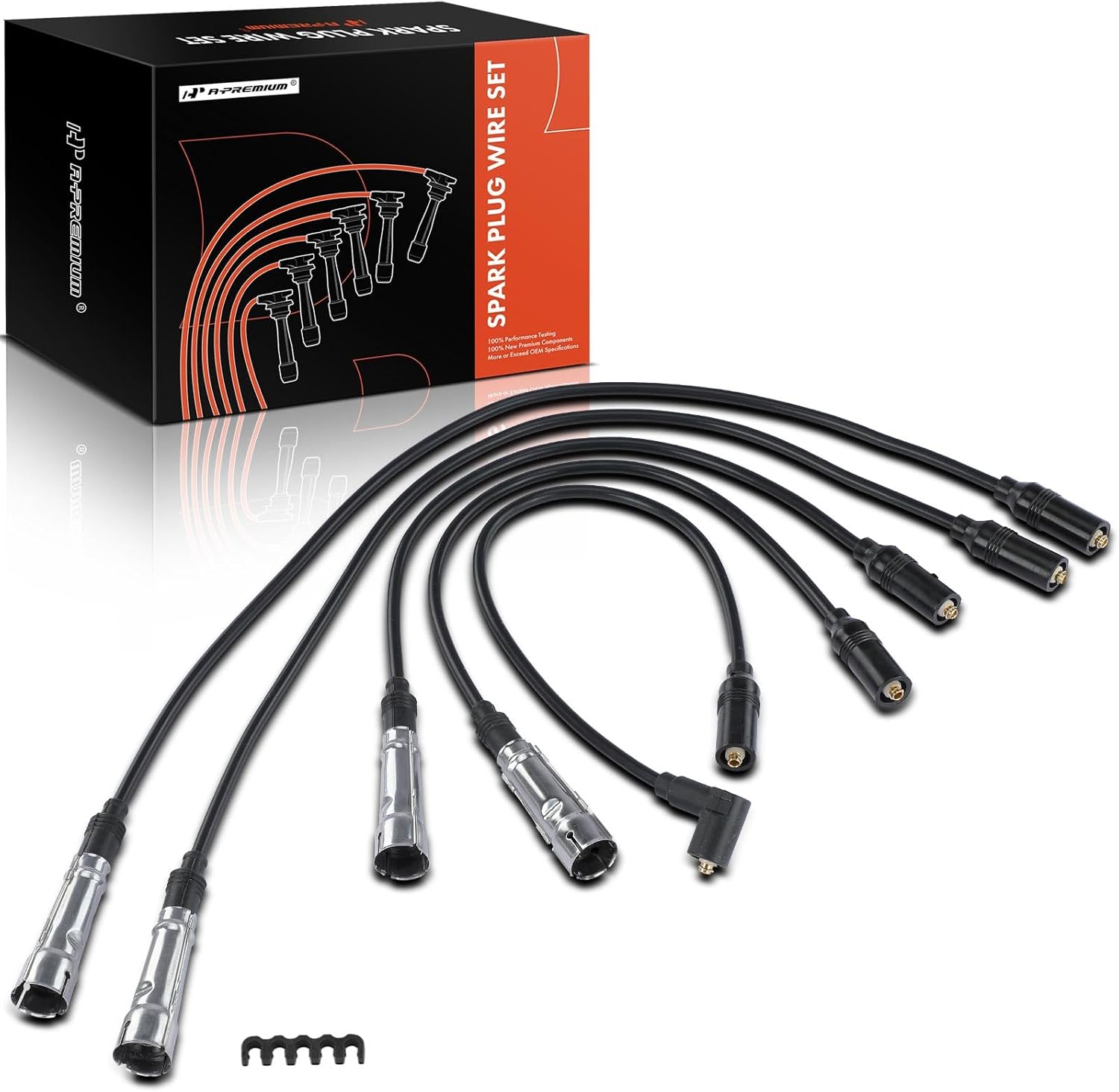A-Premium Ignition Spark Plug Wires Set of 5 Compatible with Volkswagen Transporter 1985-1991, Vanagon 1984-1991, 1.9L 2.1L