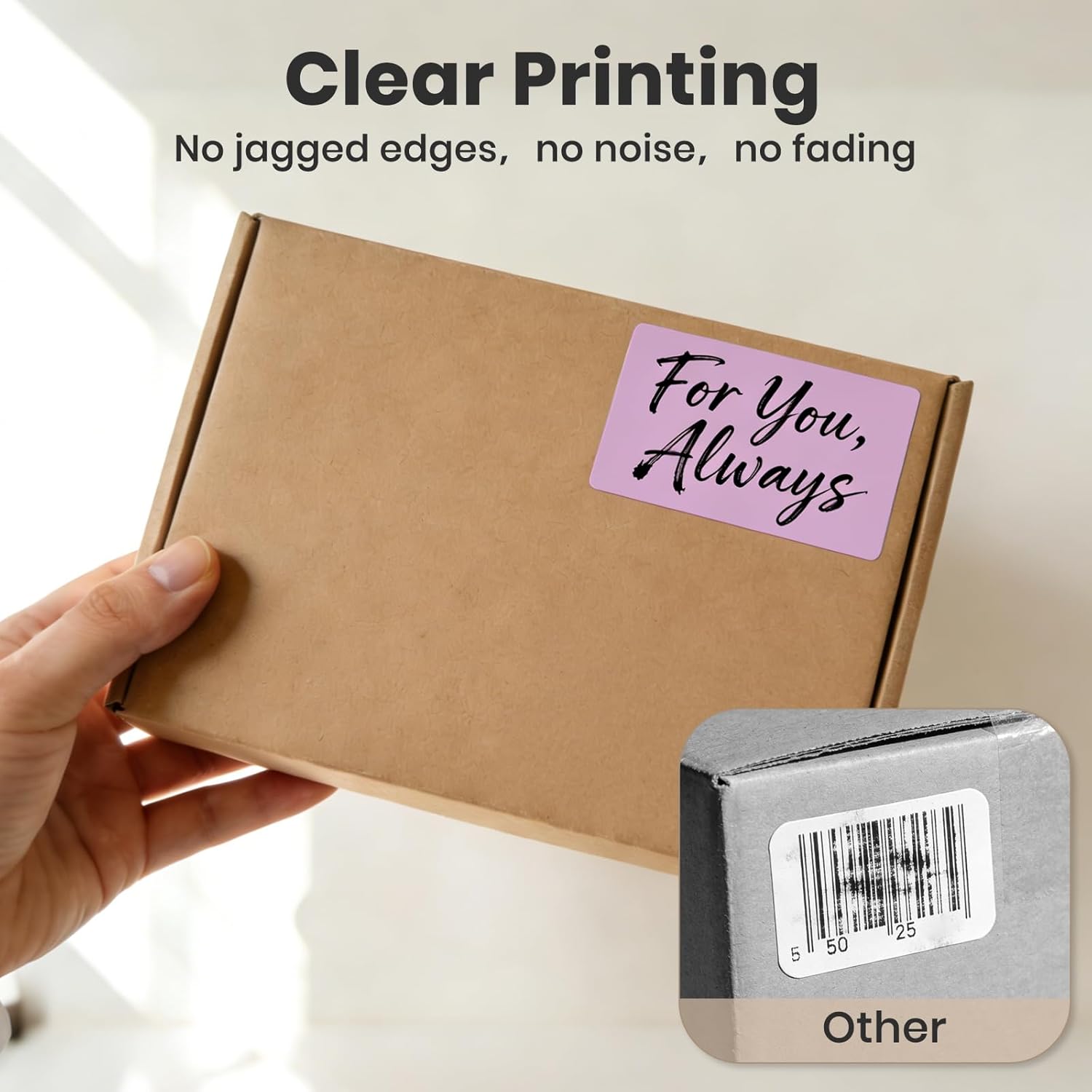 Purple Thermal Labels 2 × 3 Inch Vinyl Rectangular Waterproof Direct Printer Sticker Self-Adhesive Perforated Name Tag for Logo DIY QR Design Office Address 500 PCS - Image 4