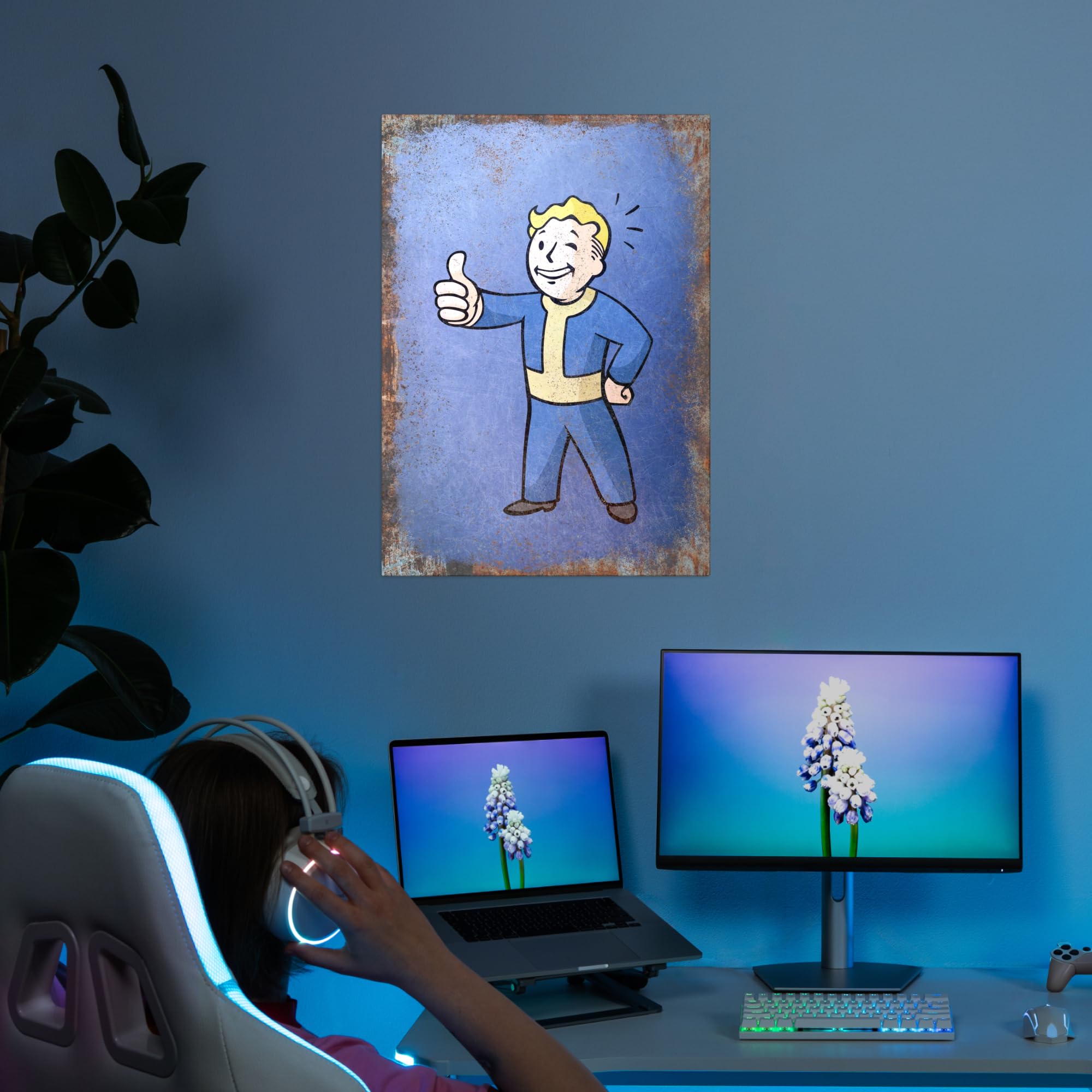 Displate - Poster In Metallo - Montato a Magnete - Fallout - Rule of Thumb
