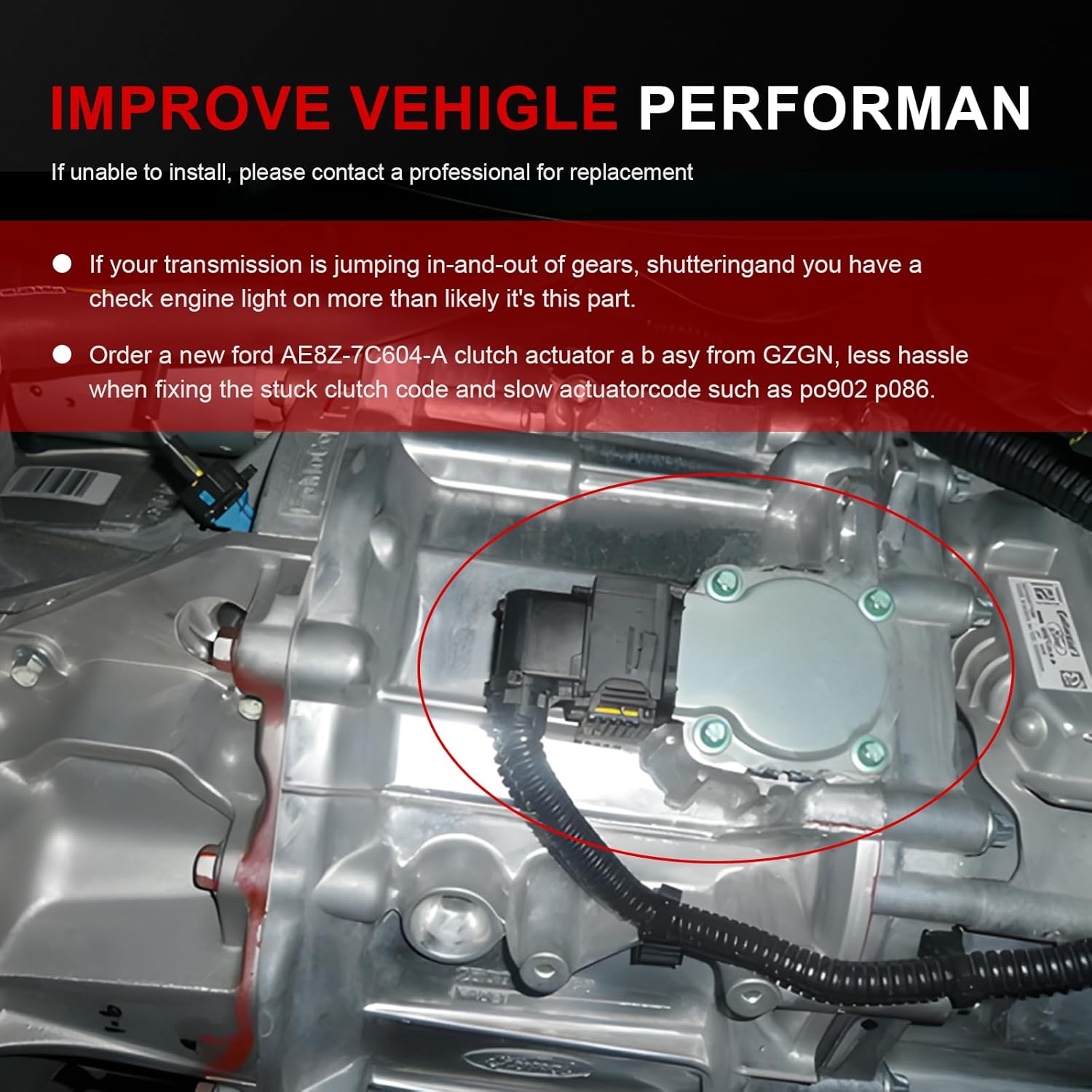 2PCS AE8Z-7C604-A Automatic Transmission Clutch Actuator A/B Compatible with 2012-2017 F-ord Focus SE SEL and 2011-2017 F-ord Fiesta, Trans Clutch Actuator Replace AE8Z7C604A, AE8Z7C604