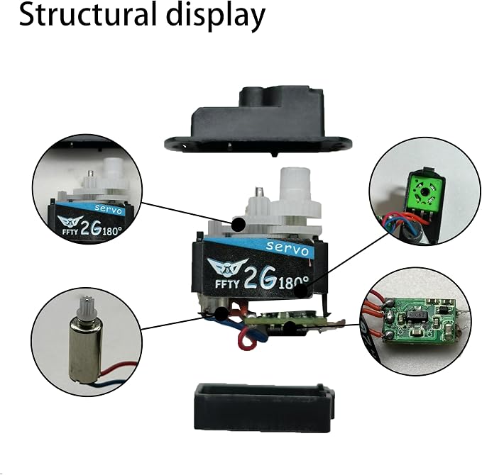 Kit 2 servomotores mini plástico 3.7-5V para RC miniatura 8