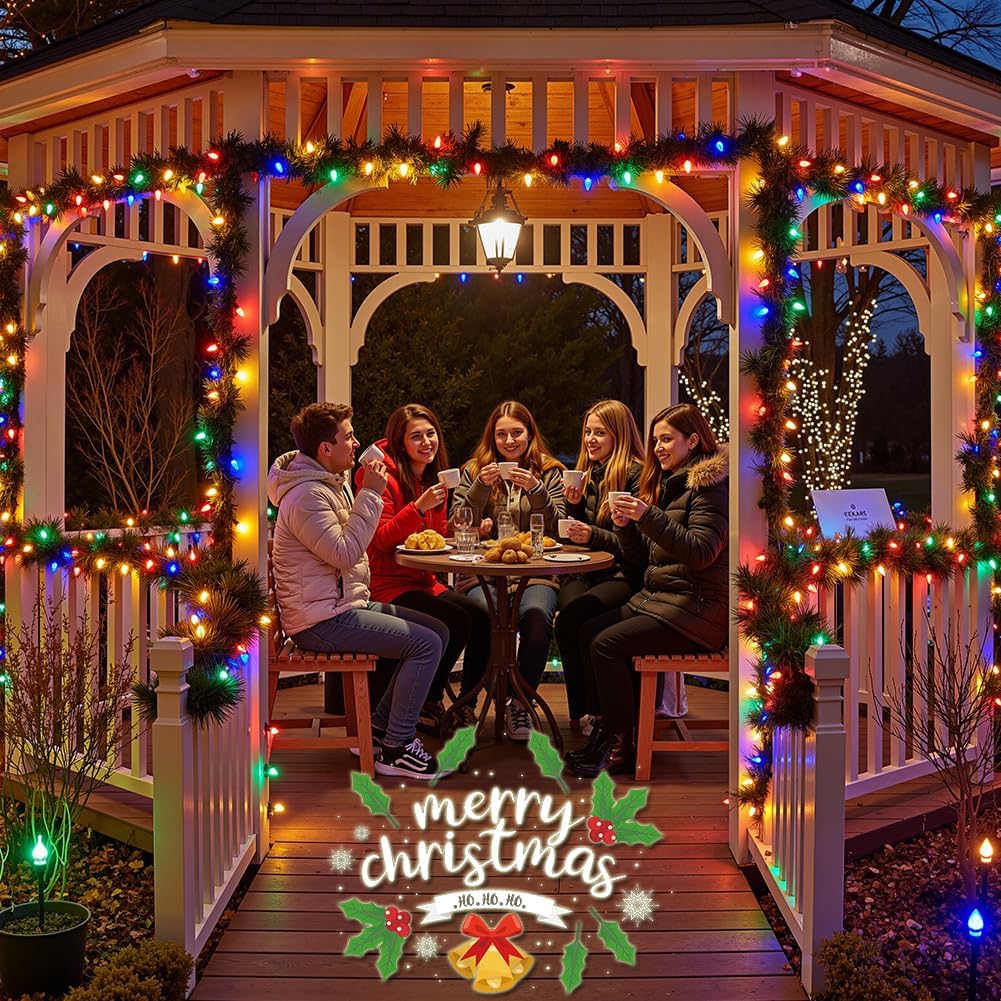 50 Pack C9 LED Christmas Light Bulbs, C9 Replacement Bulbs Shatterproof Dimmable for Christmas String Lights, C9/E17 Base Sockets, Multicolor