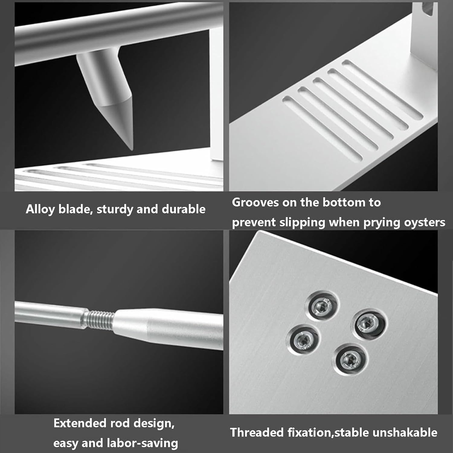 Oyster Opener Tool Set, Stainless Steel Oyster Opener, Adjustable Oyster Shucker, Suitable for Home Seafood Restaurant