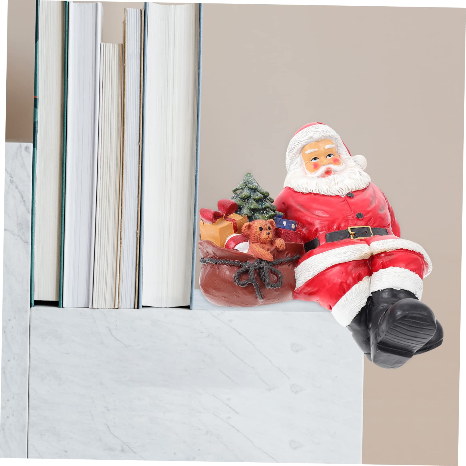Cabilock Figurine de Père Noël Résine Décoration Père Noël Créative Ornement Pratique pour Intérieur