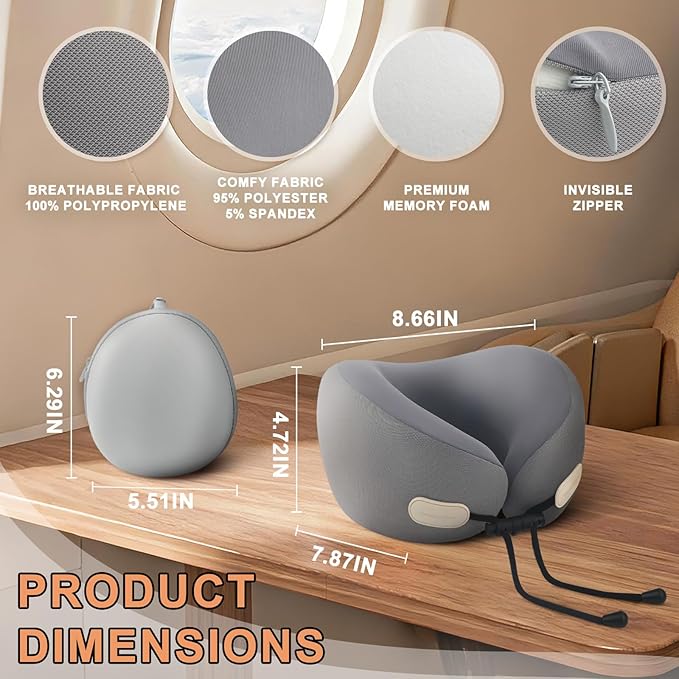 Almohada de Viaje Cervical Ajustable Espuma Viscoelástica miniatura 2