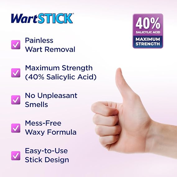 WartStick Maximum Strength Salicylic Acid Solid-Stick Common and Plantar Wart Remover 0.2 Oz