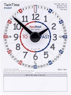 EasyRead TwinTime Double Sided Learn to Tell The Time Card Student Edition