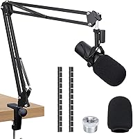 Vista 8 de SUNMON Shure SM7dB - Soporte de micrófono con brazo de brazo – brazo de micrófono con cubierta de micrófono de espuma compatible con Shure SM7dB