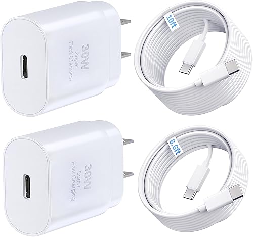 Miniatura 8 de Cargador para iPhone 15 y 16, paquete de 2 unidades de carga súper rápida de 30 W, cable USB C tipo C de 10 pies para iPhone 16, 16 Plus, 16 Pro, 16