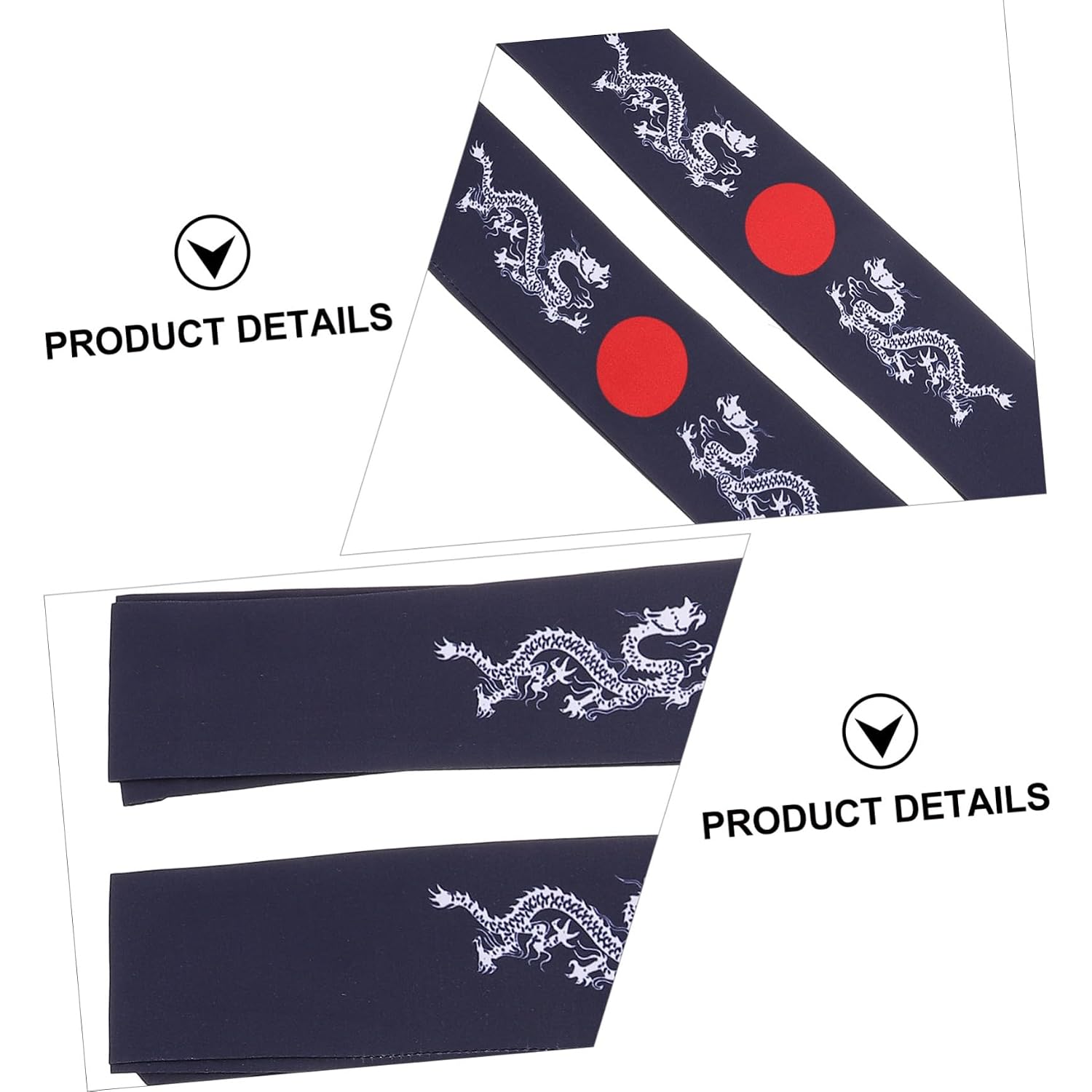 Outanaya 2pcs Japanese Samurai Headband Set Fitness and Cooking Headbands for Men Adjustable Breathable for Sports and Yoga