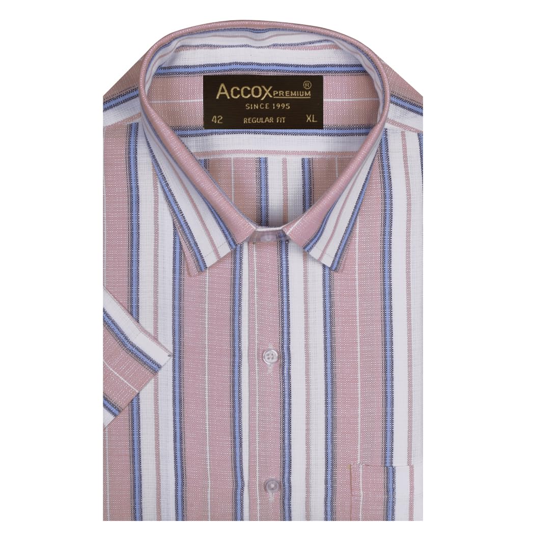 ACCOX Men's Breathable Cotton Linen Half Sleeves Striped Checkered Regular Fit Shirt (GCR563) - Review, Price and Buying Guide
