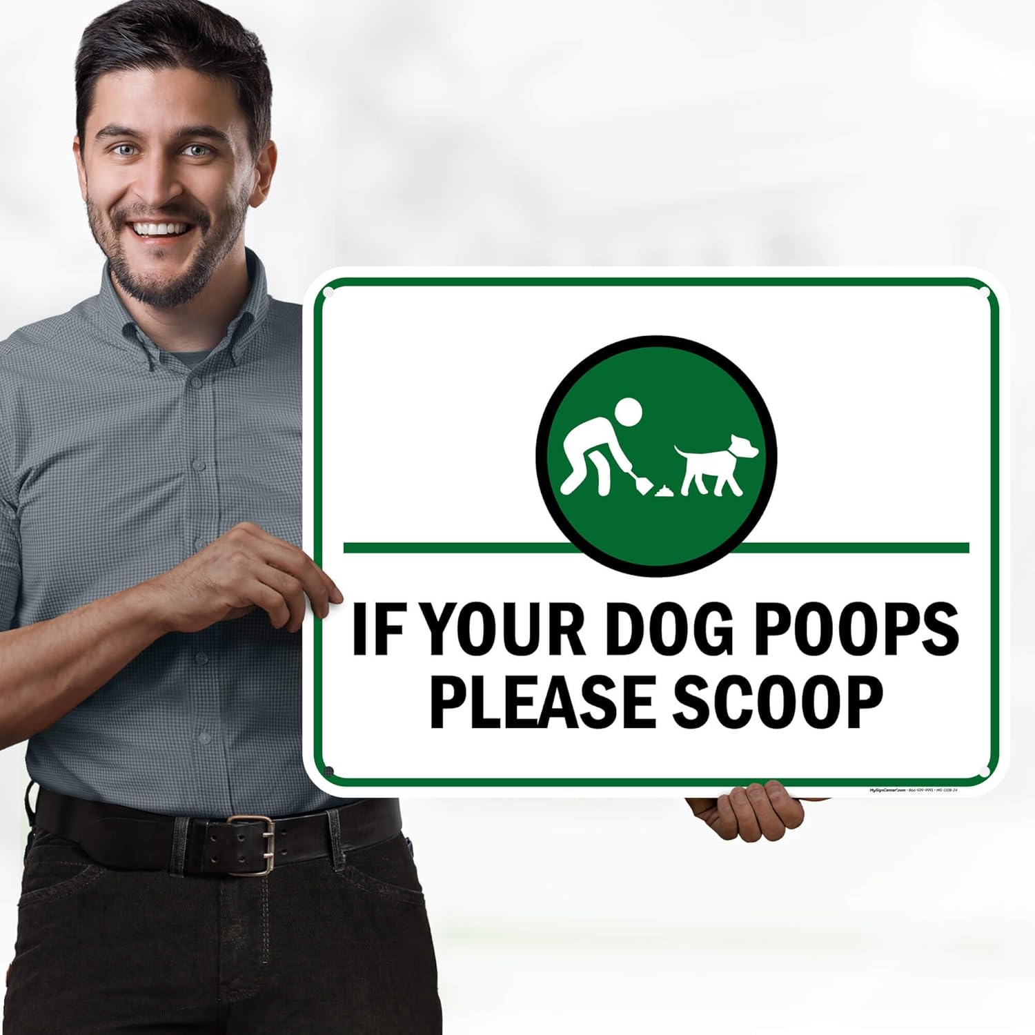 If Your Dog Poops Please Scoop Sign, 18x24 Inches, 55 mil thick HDPE (high density polyethylene), Made in USA by My Sign Center